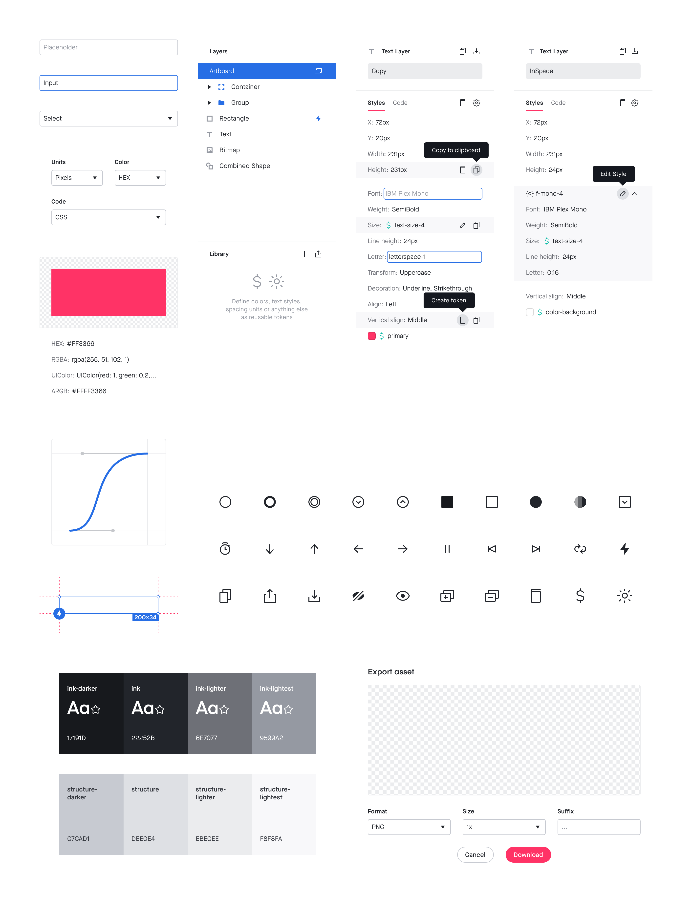 Components, icons, and colors from InVision’s design system